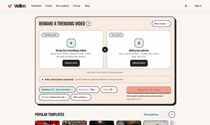 Screenshot of Vellm