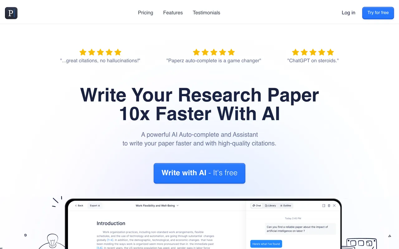 Screenshot of Paperz