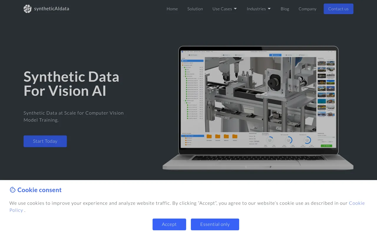 Screenshot of syntheticAIdata