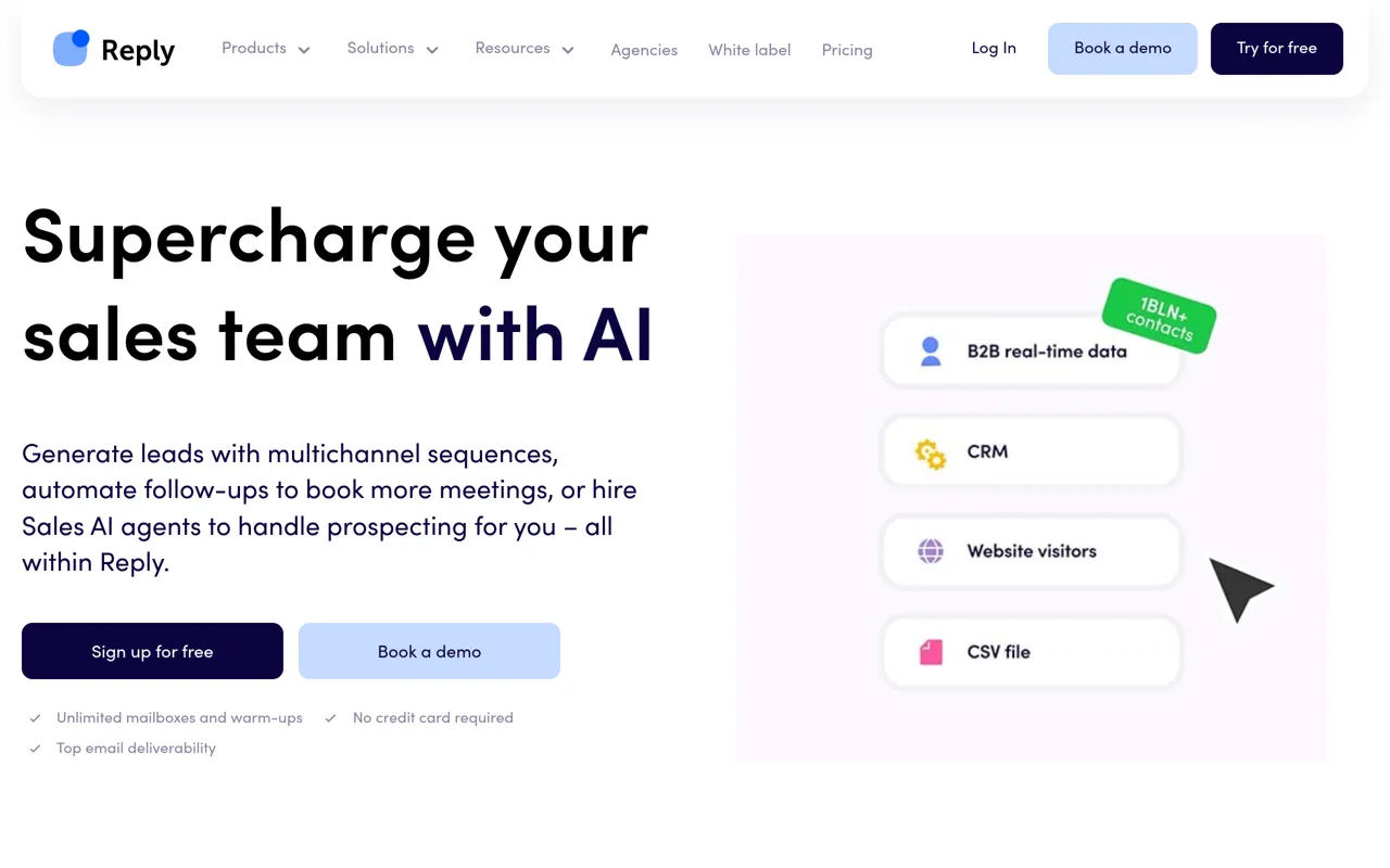 Screenshot of Reply.io
