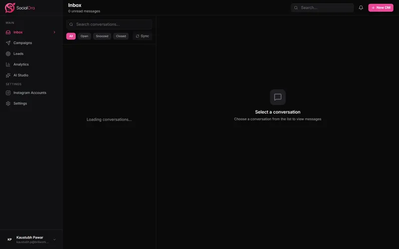 Screenshot of SocialOra
