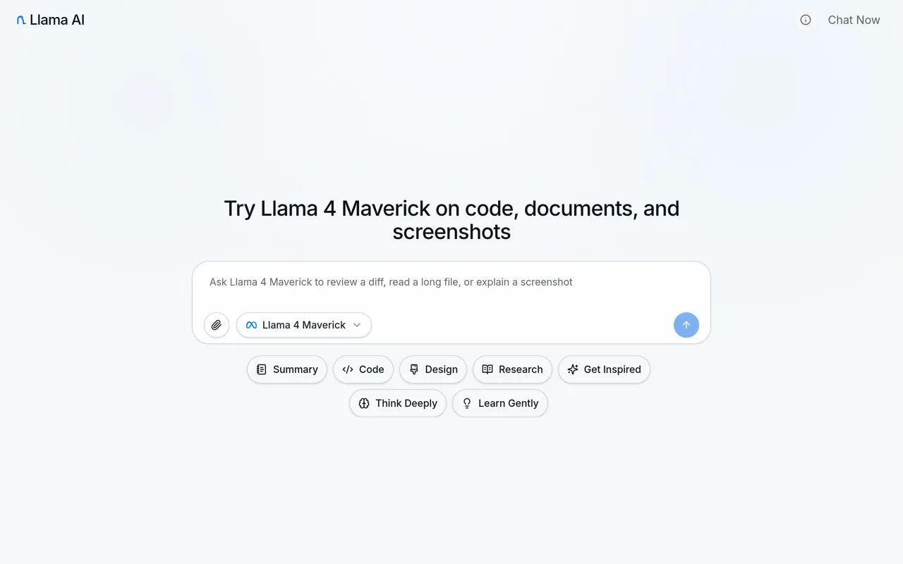 Screenshot of Llama AI Chat