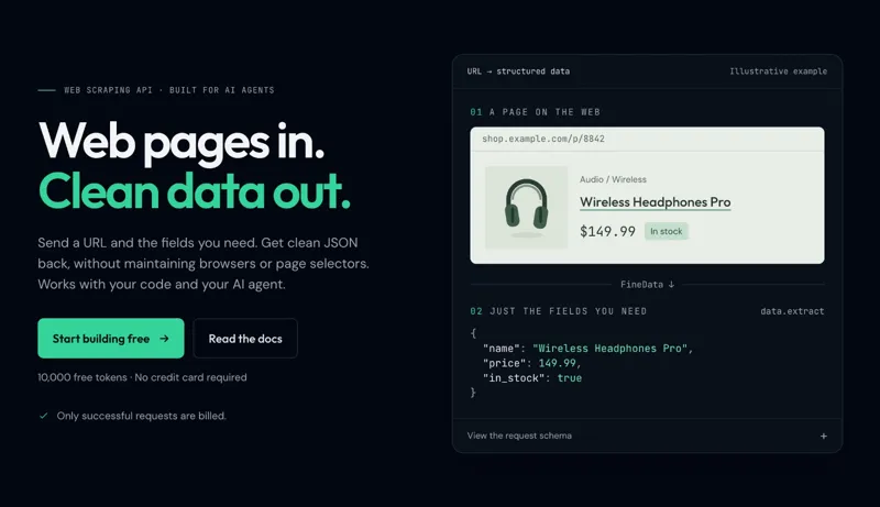 Screenshot of FineData