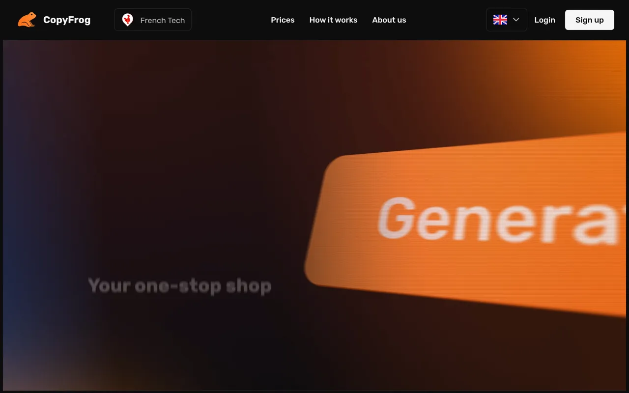 Screenshot of CopyFrog.AI