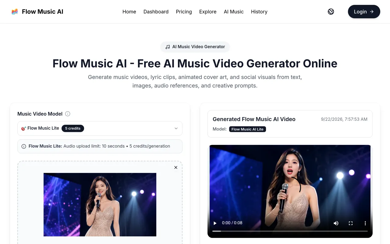 Screenshot of Flow Music AI