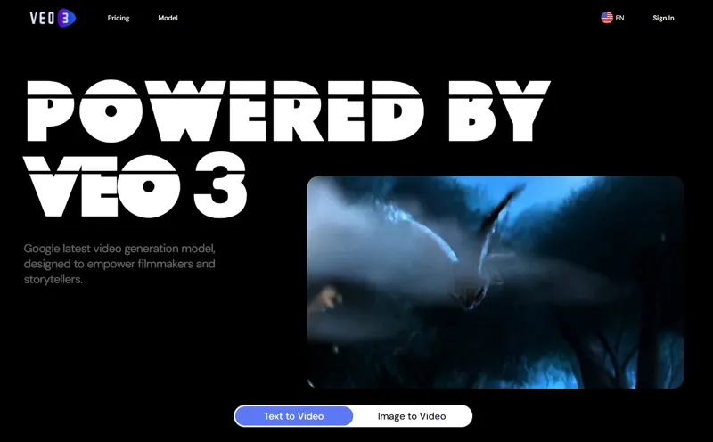 Screenshot of Veo3.io