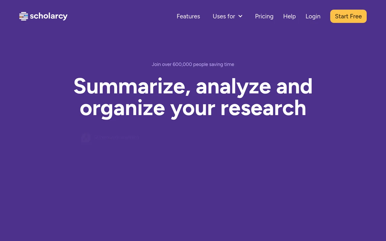 Screenshot of Scholarcy
