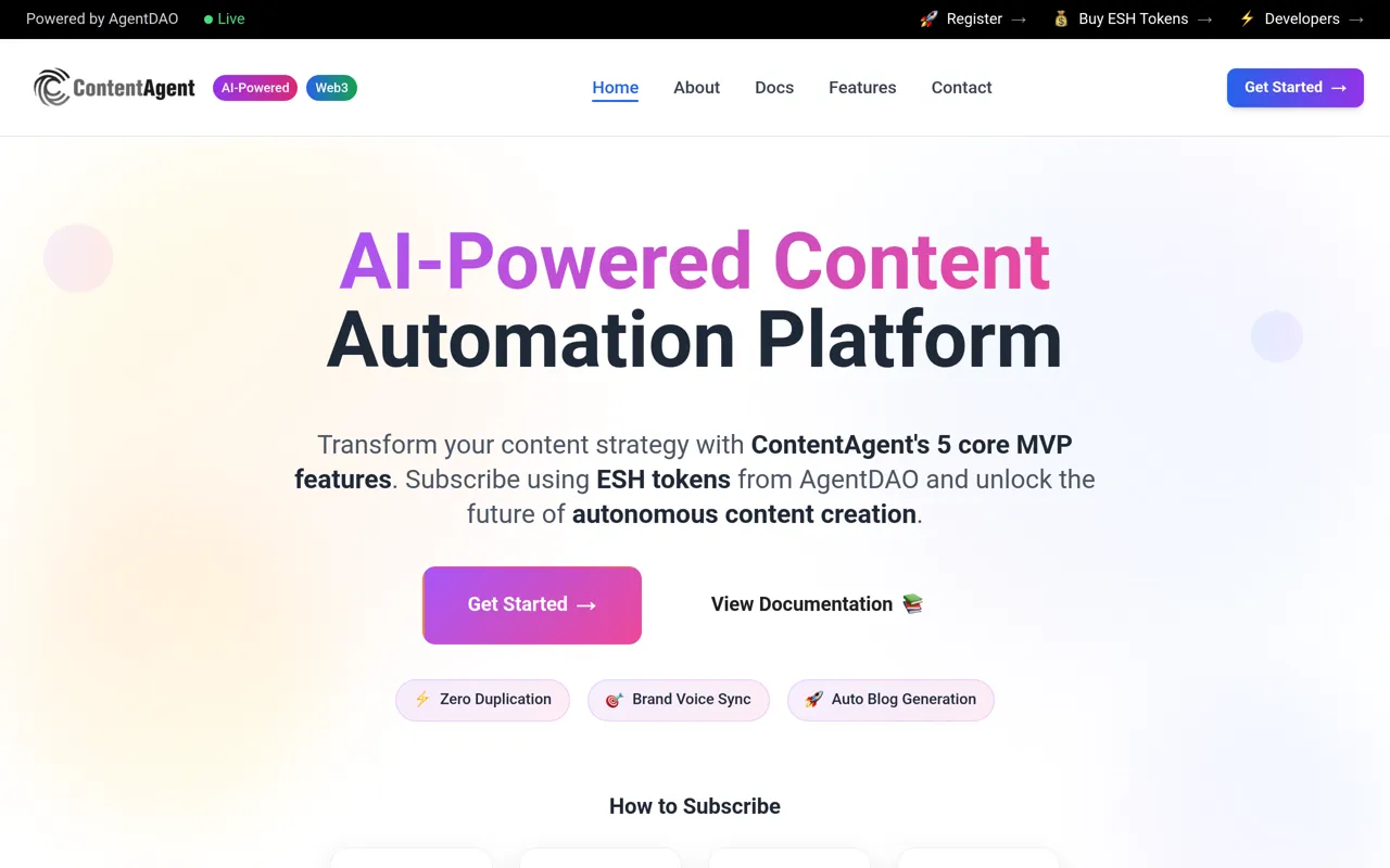Screenshot of ContentAgent