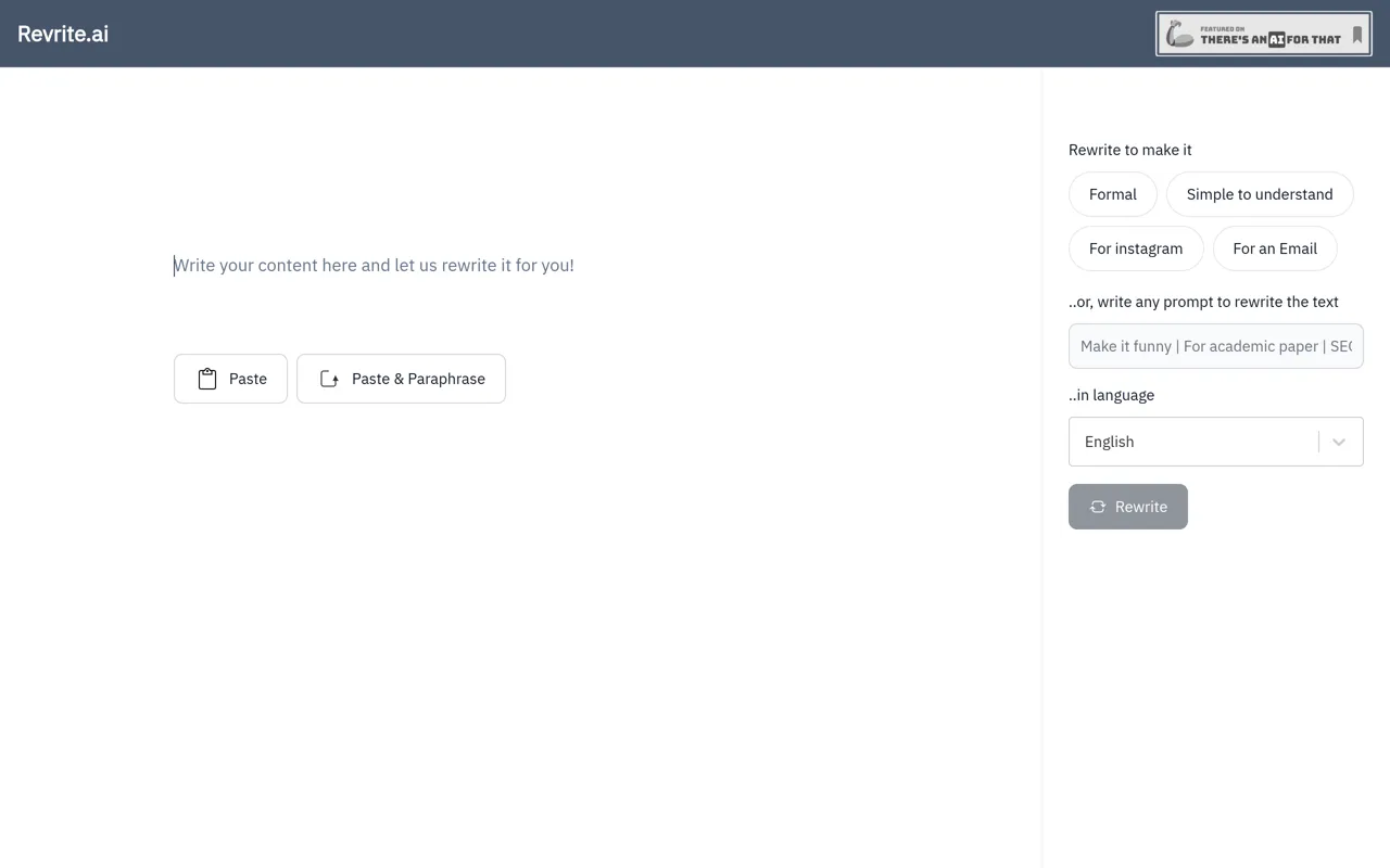 Screenshot of revrite.ai