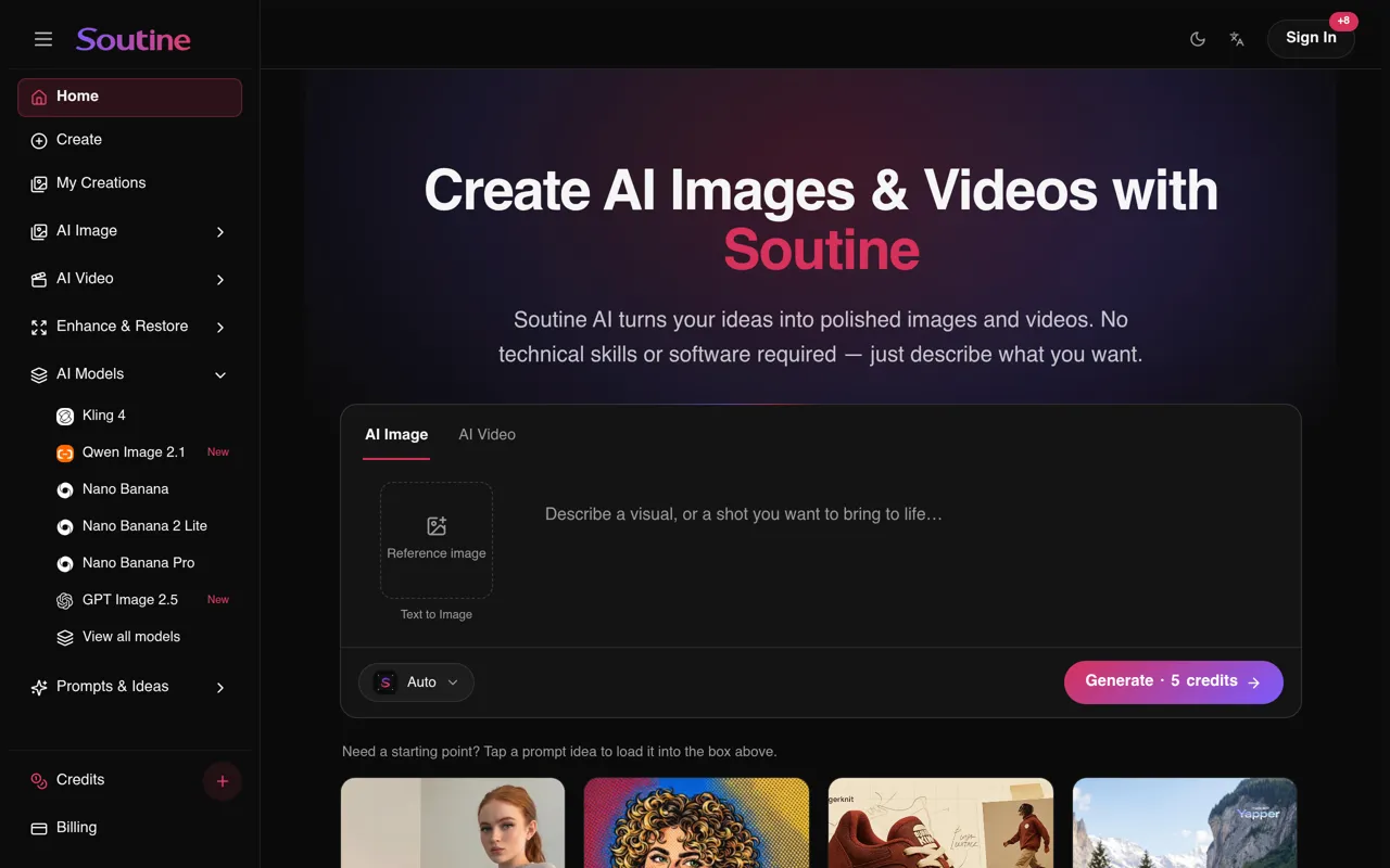 Screenshot of Soutine AI