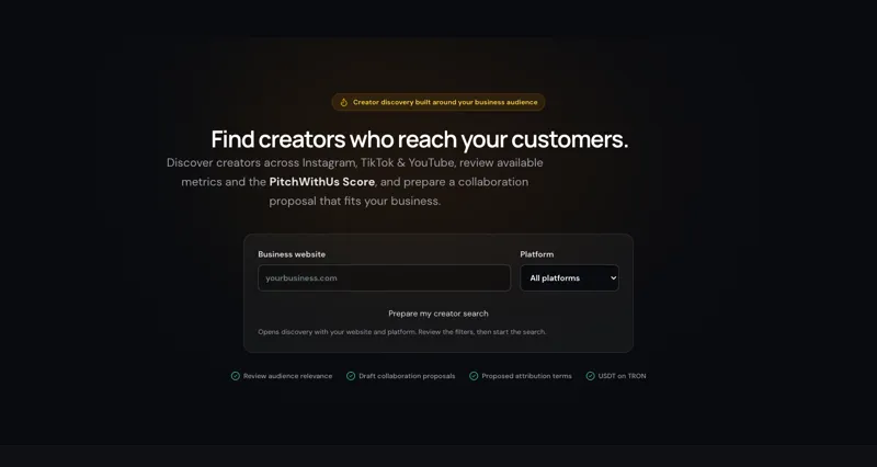 Screenshot of PitchWith