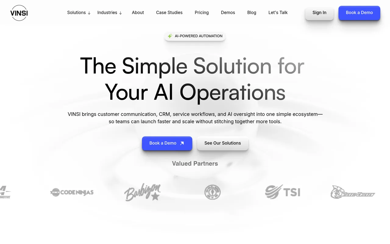Screenshot of VINSI.AI