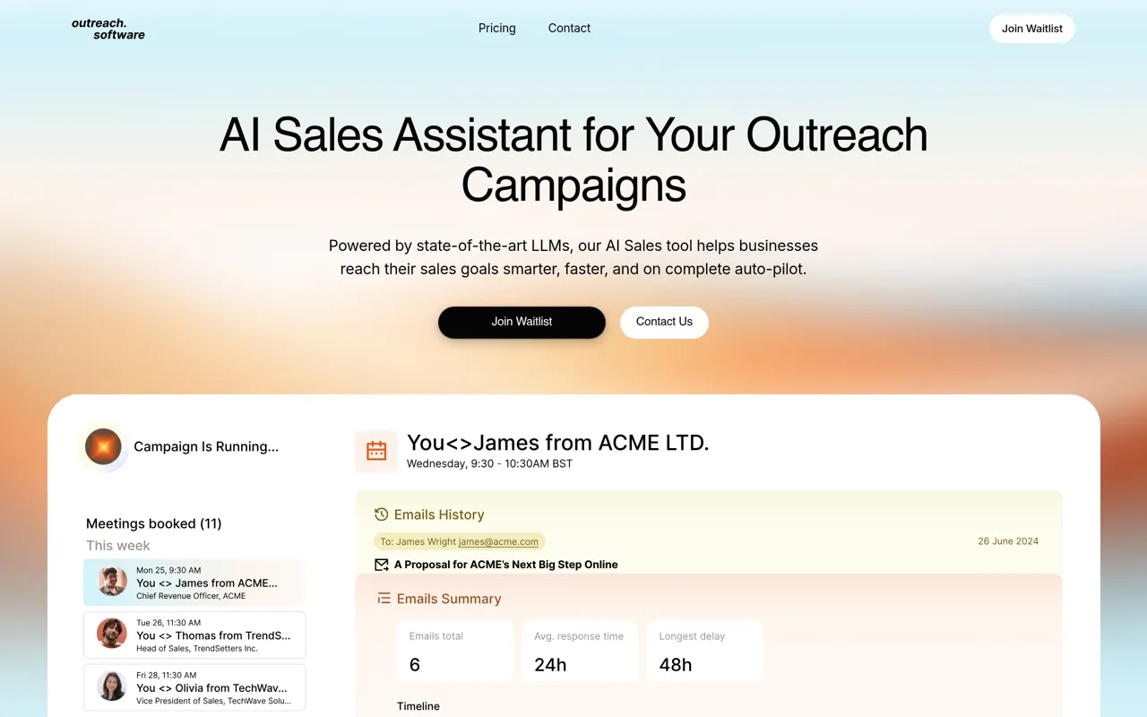 Screenshot of Outreach.software