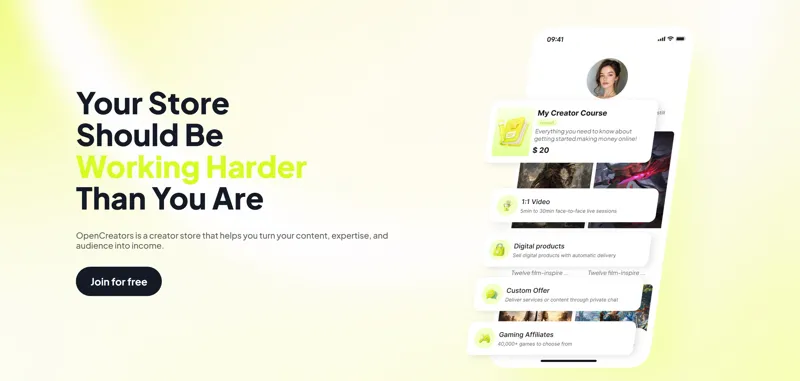 Screenshot of OpenCreators