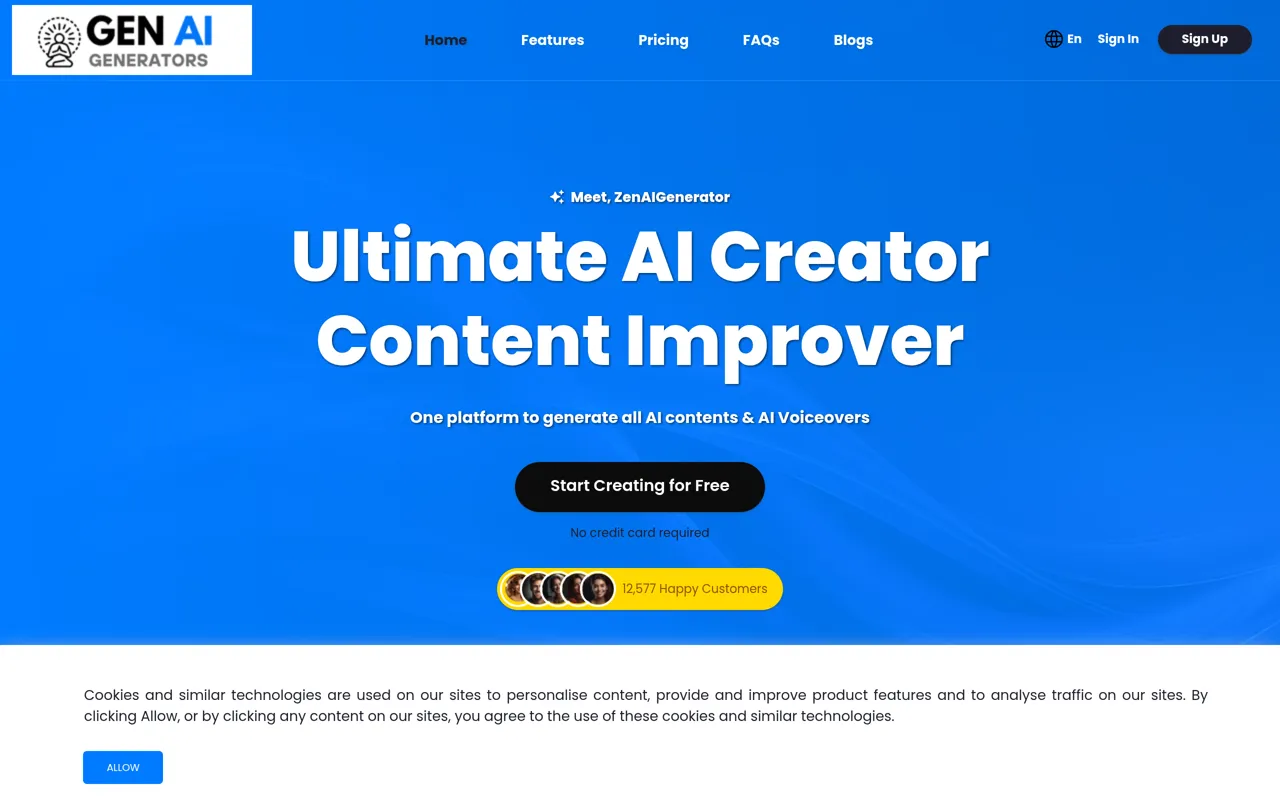Screenshot of Zen AI Generator