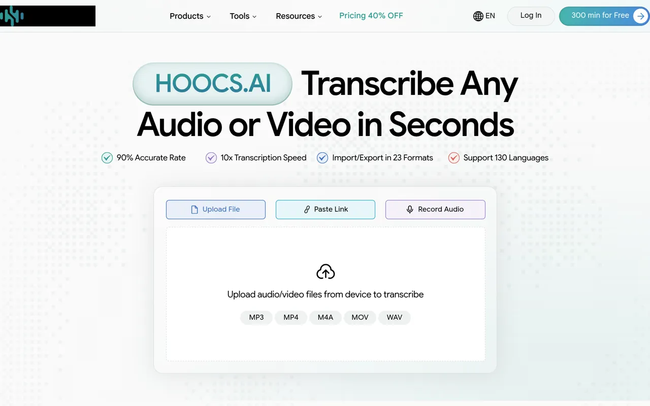 Screenshot of Hoocs AI