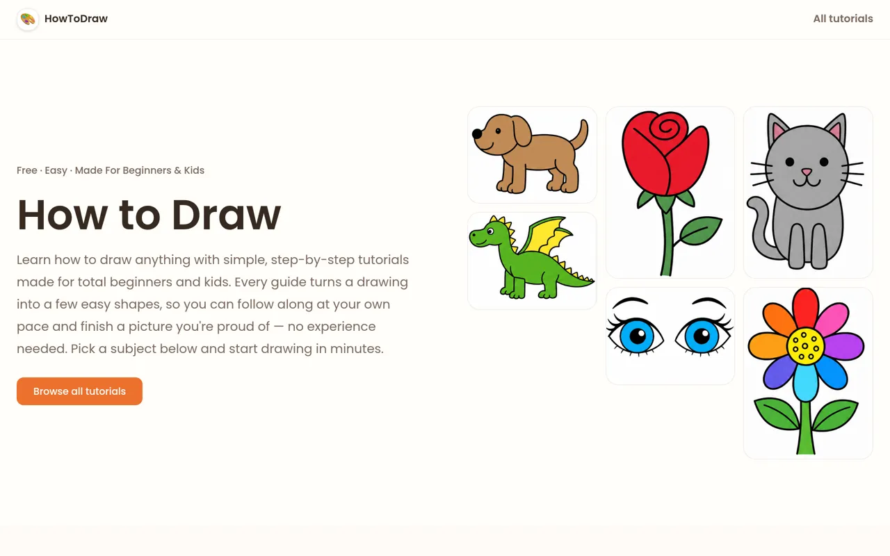 Screenshot of HowToDraw.ai