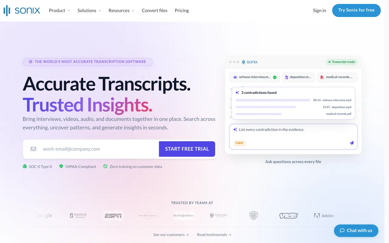 Screenshot of Sonix