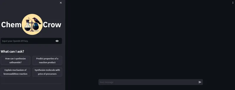 Screenshot of ChemCrow