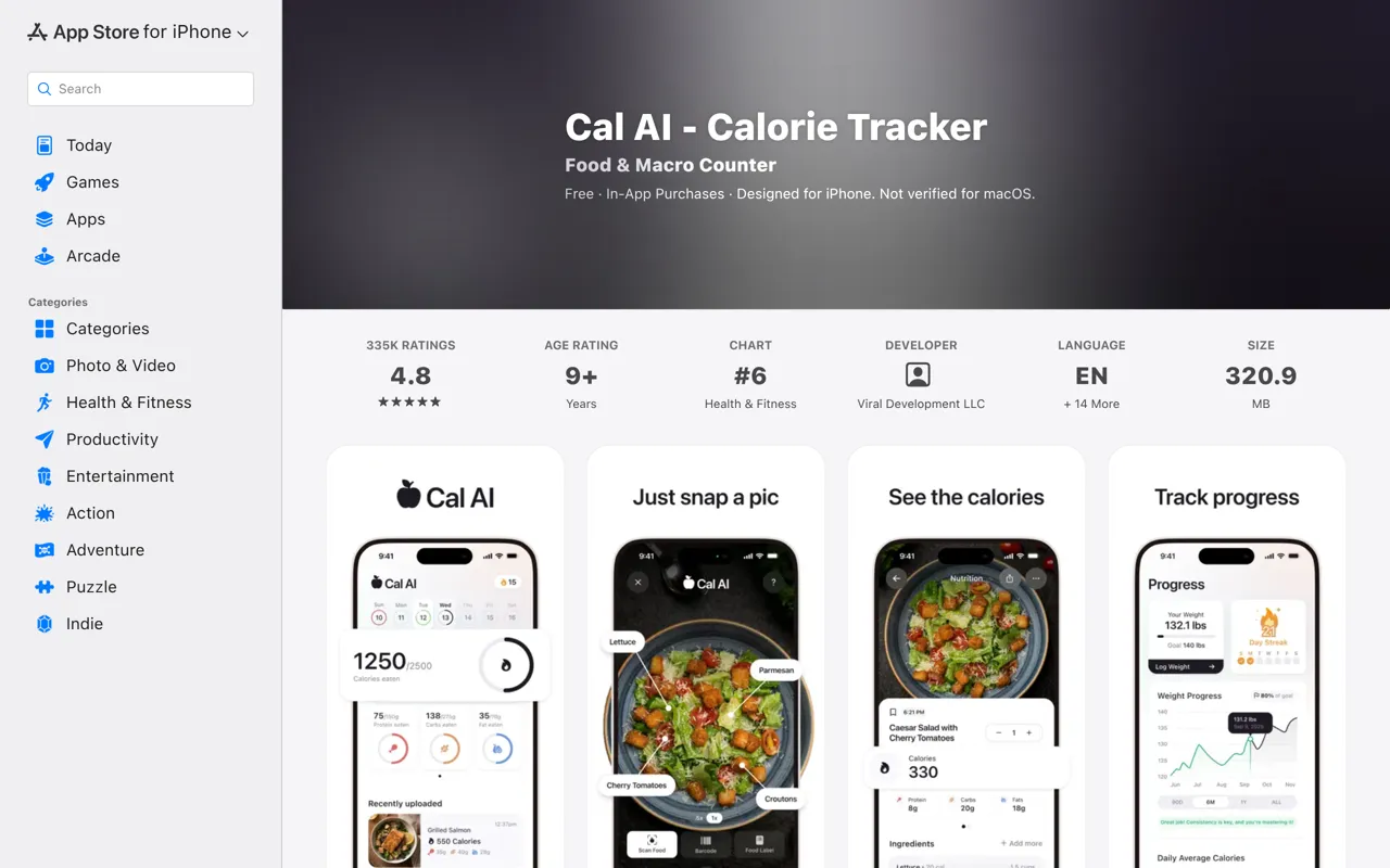 Screenshot of Cal AI - Calorie Tracker