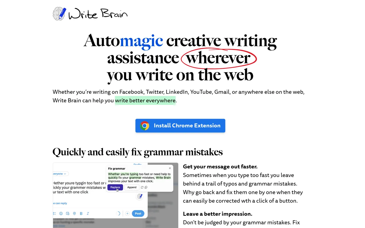 Screenshot of Write Brain