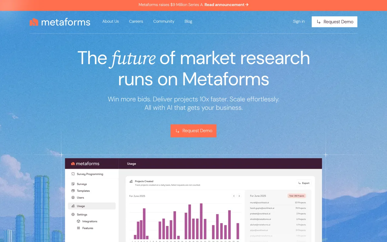Screenshot of Metaforms