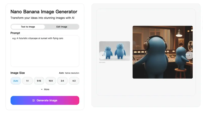 Screenshot of Nano Banana