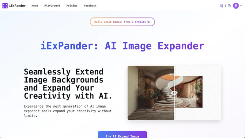 Screenshot of AI Image Expander | iExPander