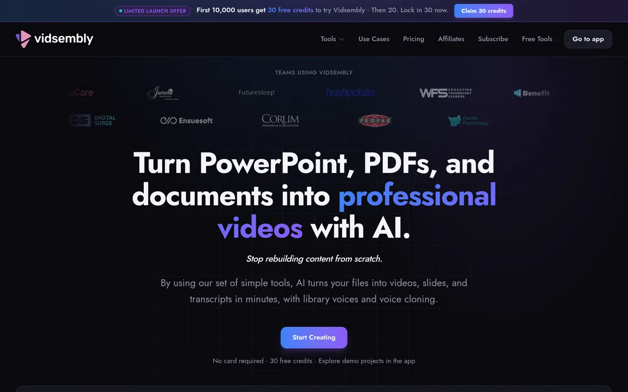Screenshot of Vidsembly