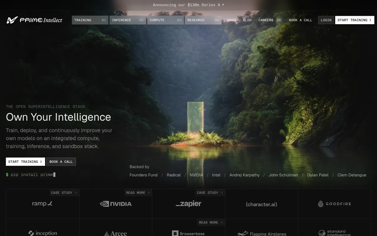 Screenshot of Prime Intellect
