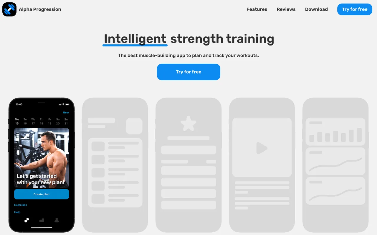 Screenshot of Alpha Progression Gym Tracker