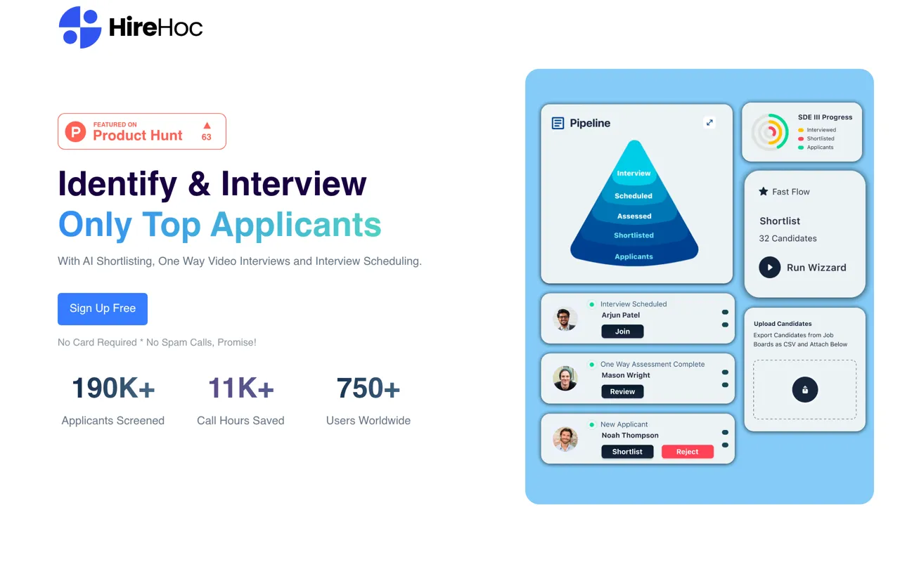 Screenshot of Hire Hoc