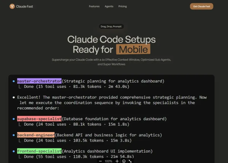 Screenshot of Claudefast