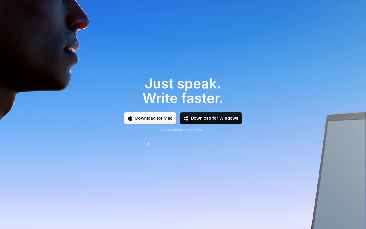 Screenshot of Superwhisper