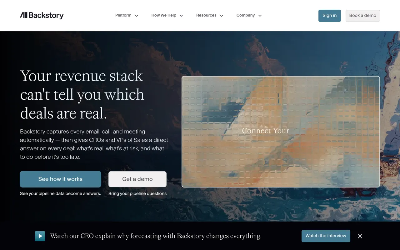 Screenshot of Backstory