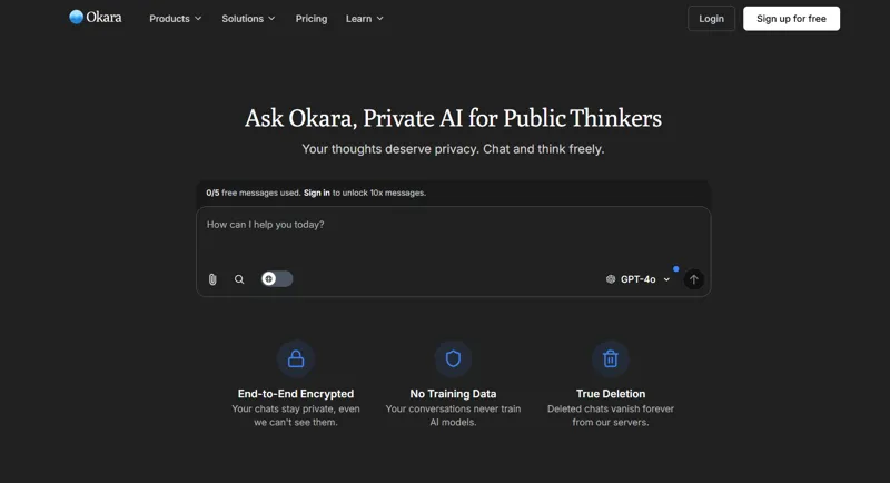 Screenshot of Okara ai