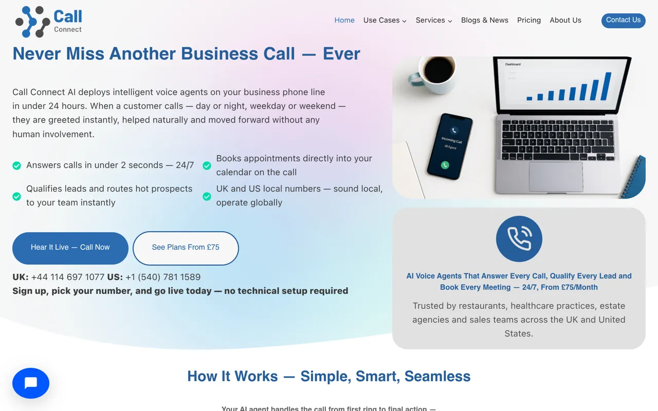 Screenshot of Call Connect AI