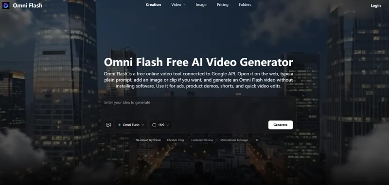 Screenshot of Omni Flash
