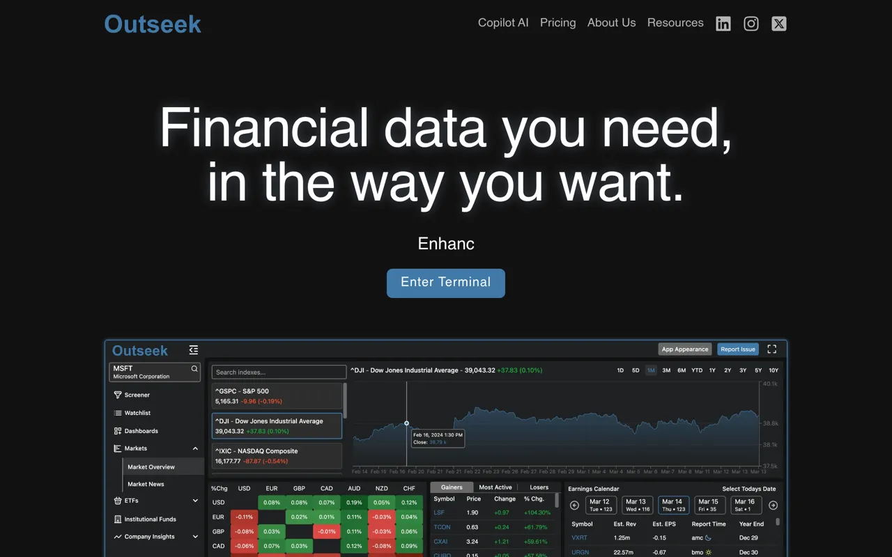 Screenshot of Outseek