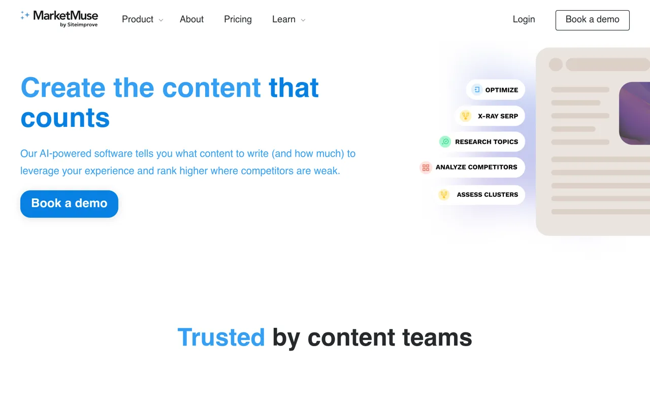 Screenshot of MarketMuse