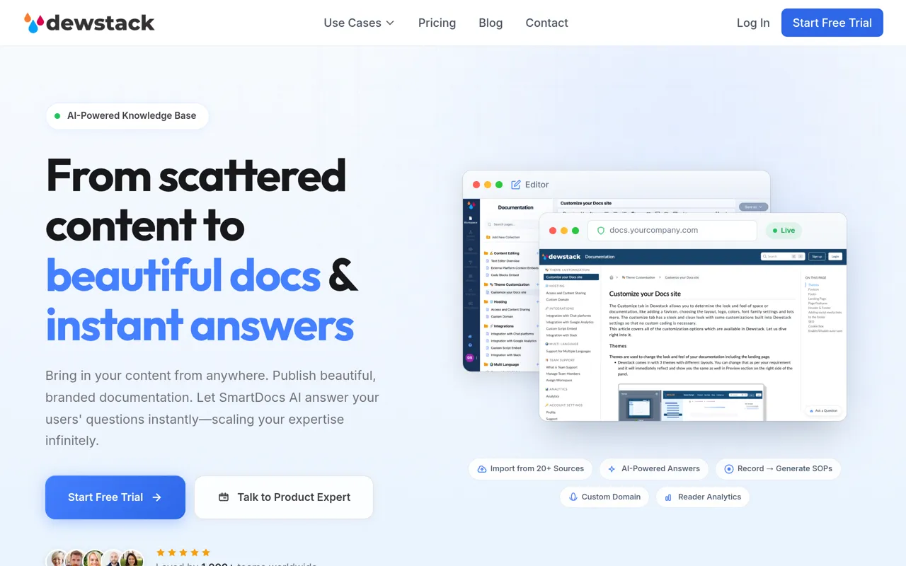 Screenshot of Dewstack