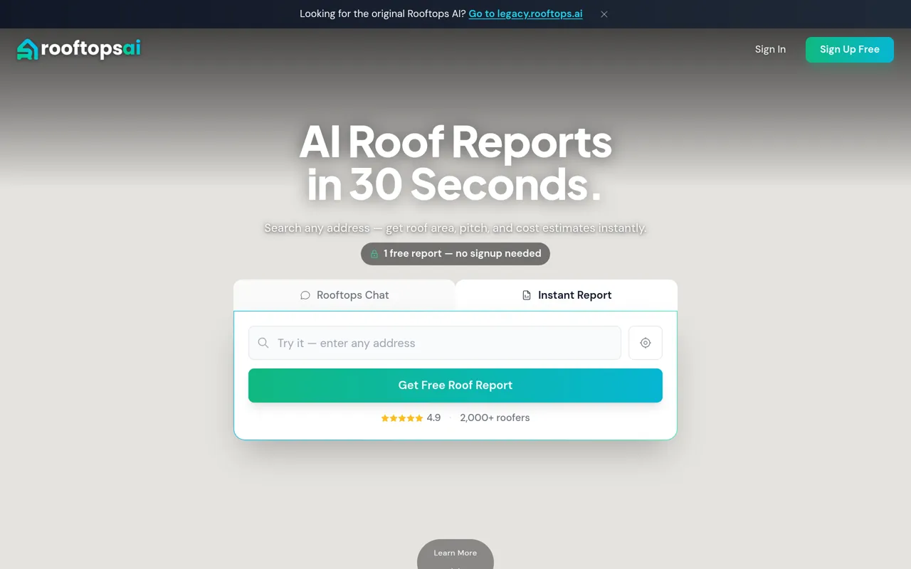 Screenshot of Rooftops AI