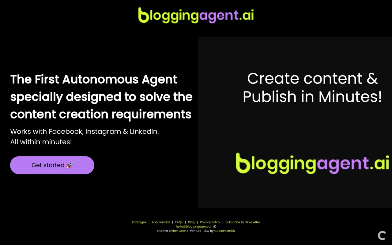 Screenshot of Blogging Agent