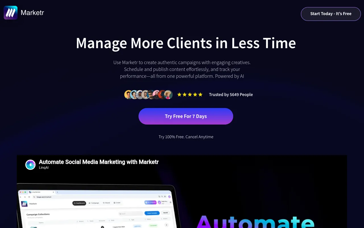 Screenshot of Marketr