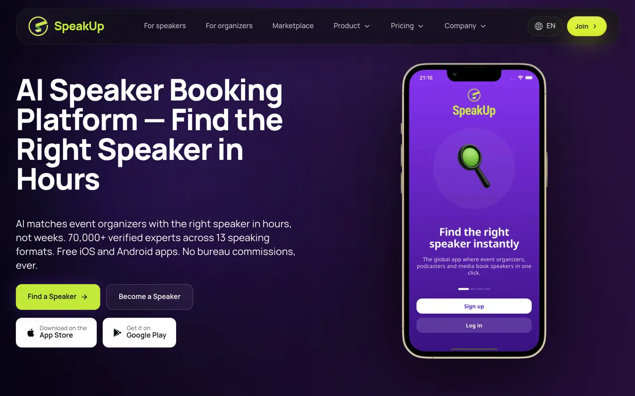 Screenshot of SpeakUp