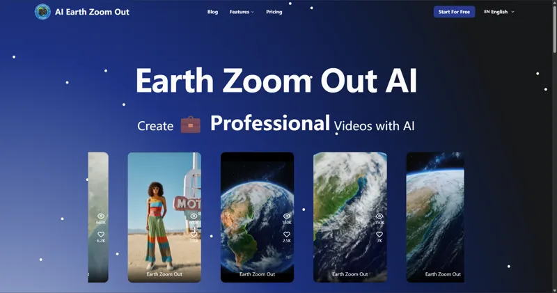 Screenshot of AI Earth Zoom Out