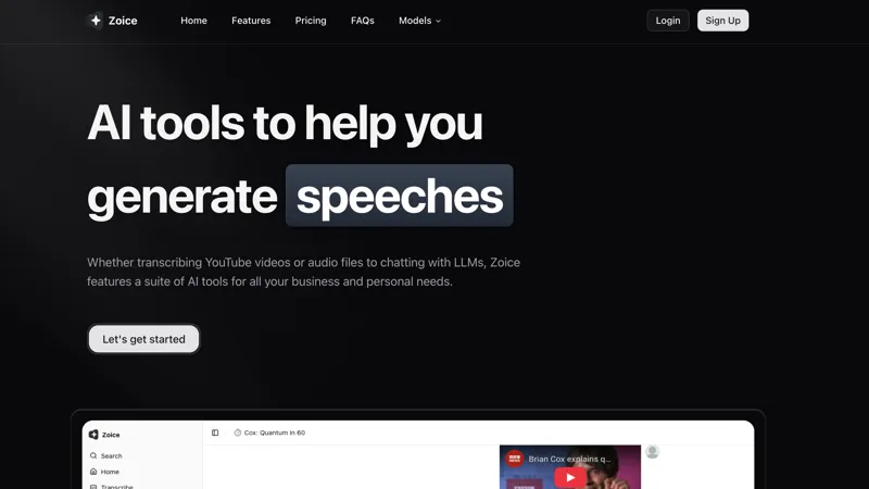 Screenshot of Zoice