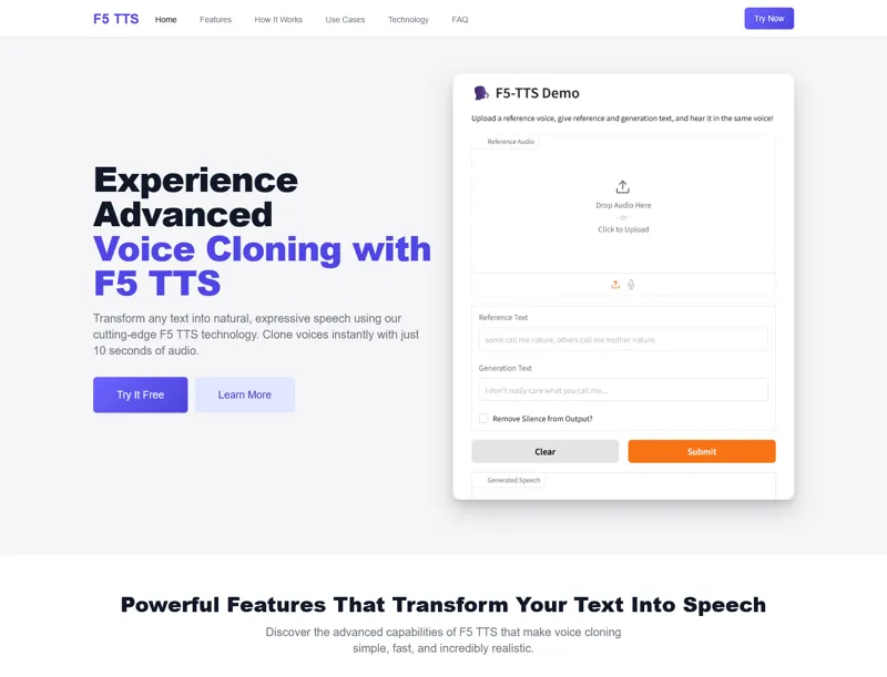 Screenshot of F5 TTS