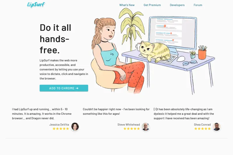 Screenshot of LipSurf