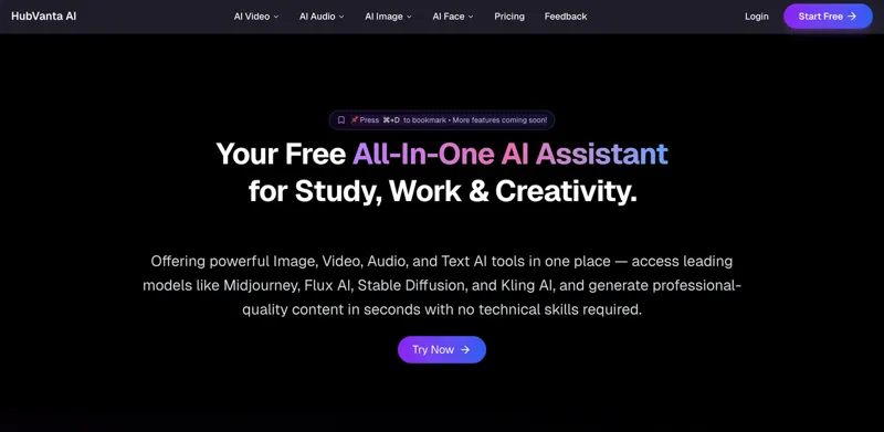 Screenshot of HubVanta AI